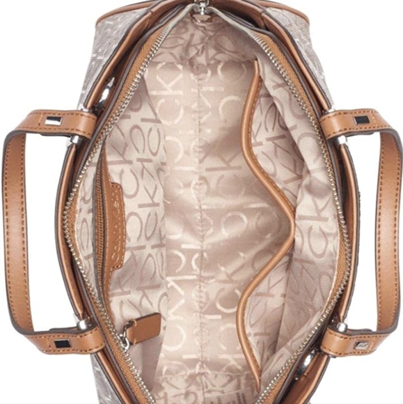 Calvin Klein Charlie Signature Zip-Top Satchel - Picture 6 of 7